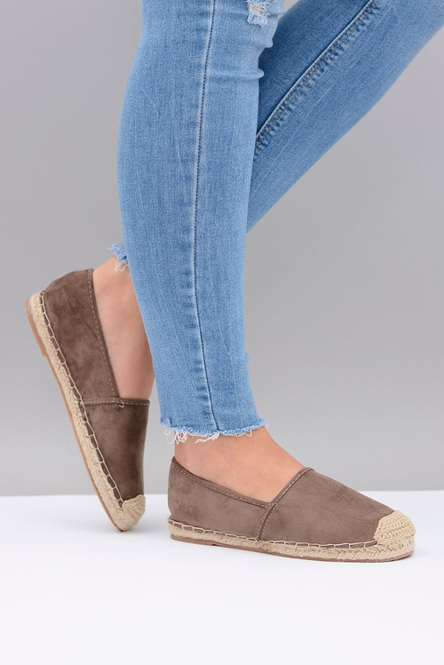 Lu Boo Suede Linen Slip On Ramen Espadrilles