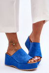 Women's Slippers On A Massive Platform Blue Martina