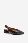 Lacquered Ballerinas On Low Heel With Pointed Toes Black Anarinne
