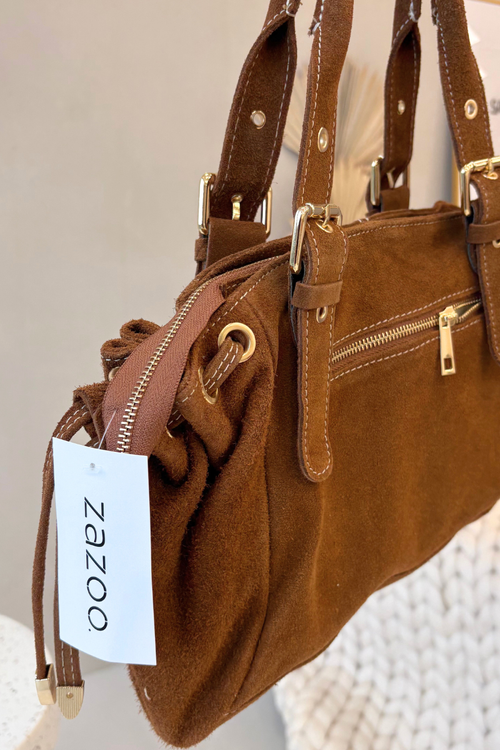 Zamszowa Torebka Camel Danira