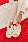 Women's Fluffy Slippers with Bunny White Dolcevia