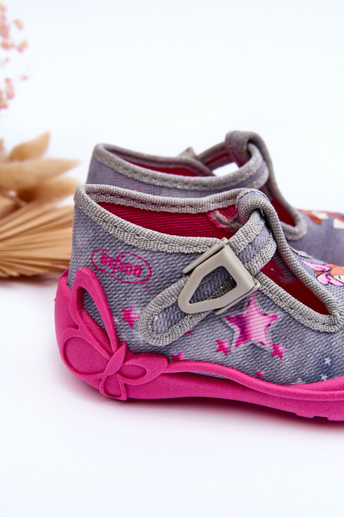 Mice Slippers Befado 213P137 Grey-Pink