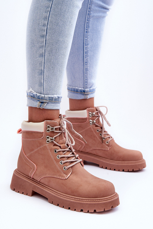 Trapery Damskie Ocieplane Różowe Poles 9501-PA