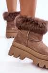 Women's Suede Snow Boots Dark Beige Ann