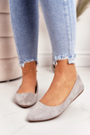 Delicate Suede Pointed Ballerinas Grey Dermeno