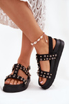 Embellished Women's Platform Sandals Black Mailisa