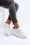 Women's White Leather Platform Sneakers Gatira