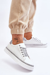 Women's Low Perforated Sneakers white and Silver Daxton