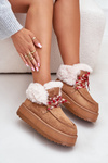 Low Women's Snow Boots On Platform With Fur Camel Neathren