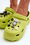 Foam Women's Lightweight Flip Flops on Chunky Sole Lime Matirra