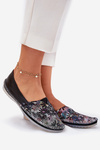 Baleriny Ze Wzorem Skóra Naturalna Czarne Maciejka T1930-39