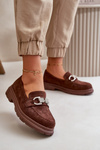 Women's Eco Suede Moccasins with Decoration Brown Wistera