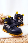 Children's Velcro Insulated Boots Navy Blue Fruzio