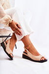 Women's Suede Buckle Sandals Beige Camille