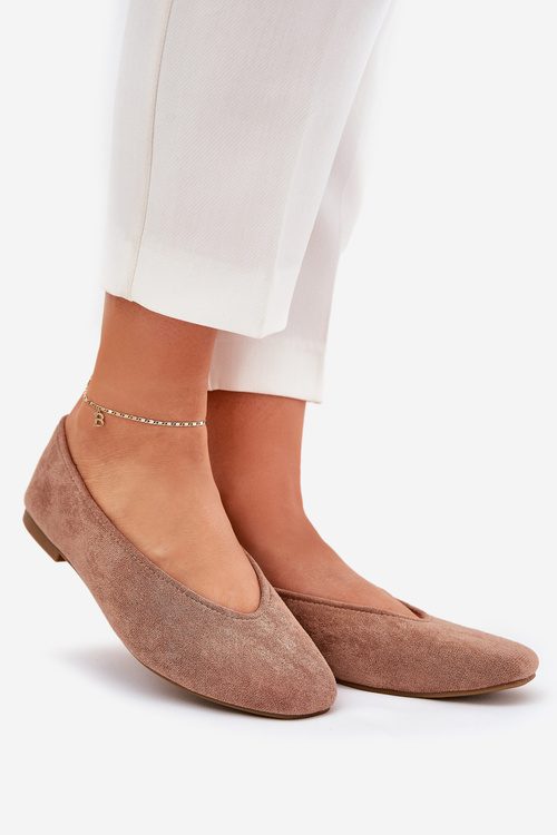 Classic Ballet Flats From Eco Suede Khaki Osallin