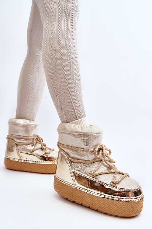 Women's Snow Boots with Gold Laces Toolsa