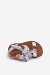 Children's Sandals With Bow on Velcro Silver Joratia