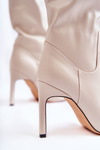 Leather Boots On A Stiletto Beige Rissa