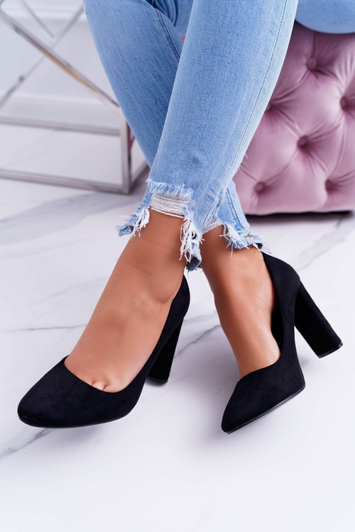 Women's Stiletto Leather Suede Black Verdi pumps