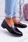Women's Slip-on Leather Lords Half Boots Black Dynasty