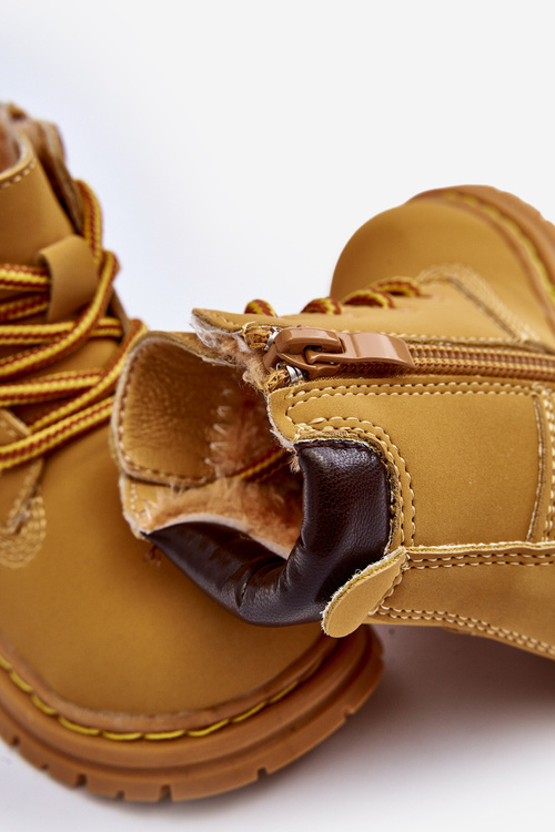 Children's Trapper Boots With Zip Camel Bansi