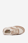 Women's Platform Sneakers with Sheepskin Beige Frelina