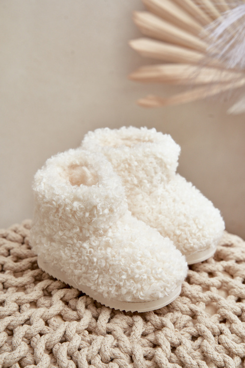 Dziecięce Śniegowce Botki Z Futerkiem Typu Baranek Jasnobeżowe Mevael