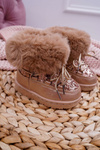 Children's Warmed Boots Snow Boots With Fur Gold Nicola