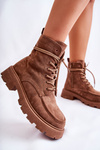 Women's Suede Boots Tied Brown Vanita