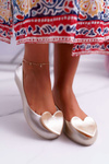 Gold Women's Meliski Ballerinas Hearts Diamond