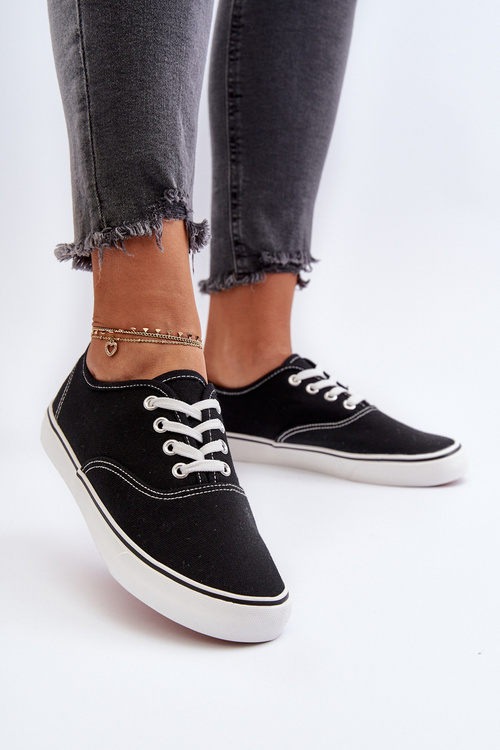 Tenisówki Trampki Klasyczne Damskie Czarne B-808