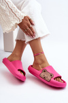 Women's Lightweight Foam Slippers with Bear Motif Fuchsia Parisso
