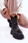High Women's Snow Boots With Zipper Black Moira