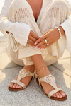 Flat Women's Sandals with Decoration S.Barski KV27-051 Gold