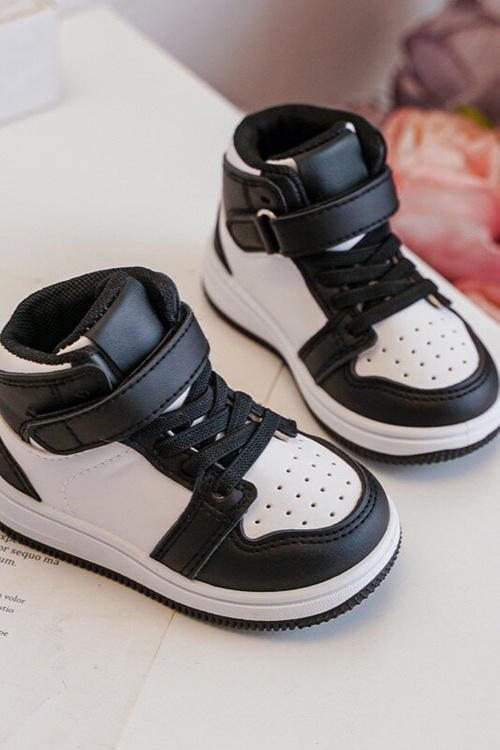 High Children's Sports Shoes White and Black Teredite