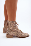 Leather Patterned Flat Heel Ankle Boots Maciejka 06391-04