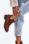 Low Leather Boots Beige Alcanassa