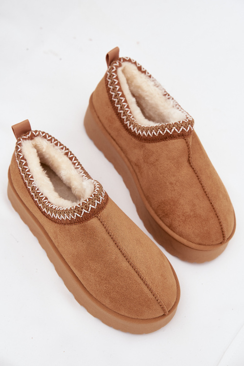 Low Women's Snow Boots with Embroidery on Platform Camel Taliah