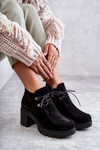 Women's Suede Boots Tied Black Marianne