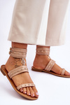Unique Women's Sandals With Studs Beige Selina