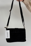 Leather Suede Small Black Bag Jessel