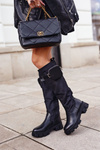 Women's High Boots with Purse Black Remy