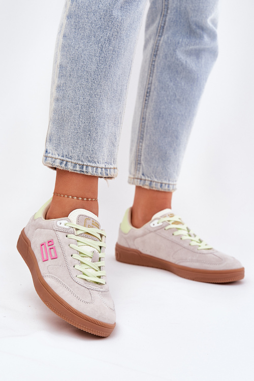 Sneakersy Buty Sportowe Damskie Zamszowe Zgaszona Biel D.Franklin DFSH387005 