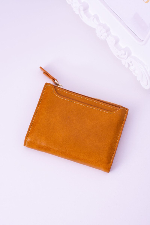 Small Mustard Women's Wallet Gold Lock