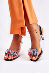 Elegant Sandals With Crystals Black Lanette