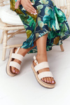 Suede Sandals On A Platform Beige Olimpia