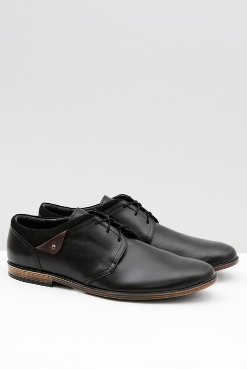 Men's Black Luca Leather Half Shoes
