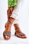 Comfortable Women's Sandals With Ornaments Black Nell