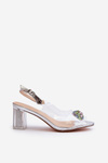 Transparent Sandals with Silver Embellishment D&A MR38-454