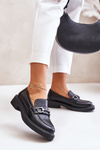 Women's Leather Loafers Black Beanika